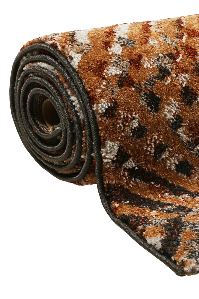 Kurzflor-Teppich mit geometrischem Muster, RUST BROWN, detail image number 3