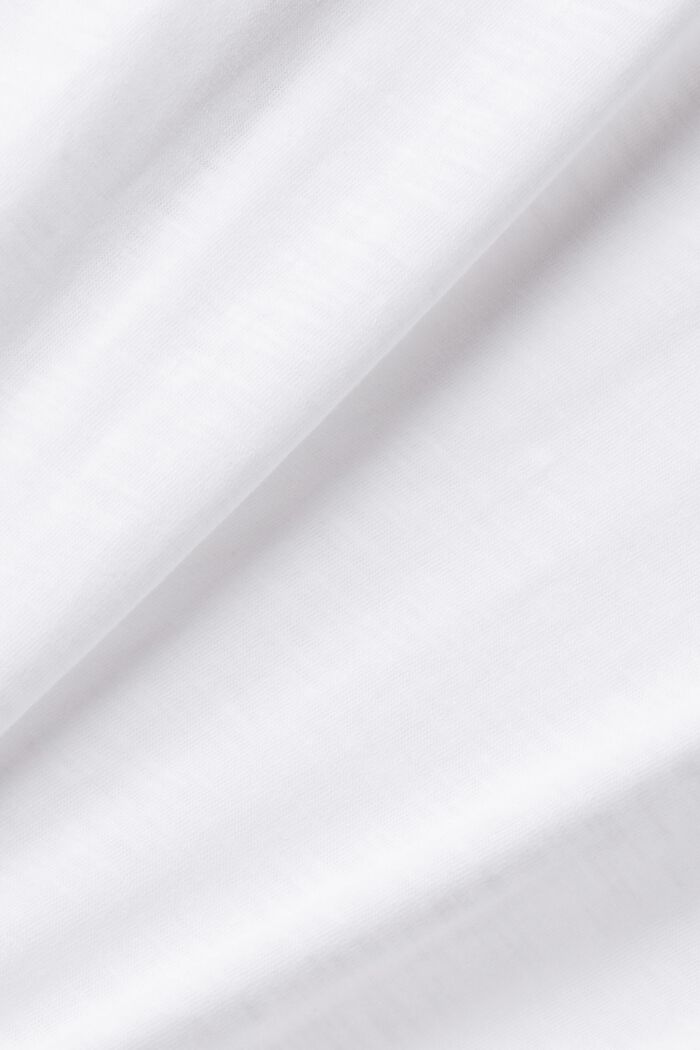 Baumwoll-T-Shirt mit U-Ausschnitt, WHITE, detail image number 5