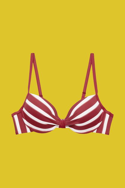 Bikini-Top mit wattierten Bügel-Cups und Streifen