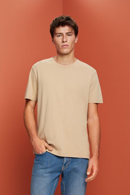 Stückgefärbtes Jersey-T-Shirt, 100 % Baumwolle