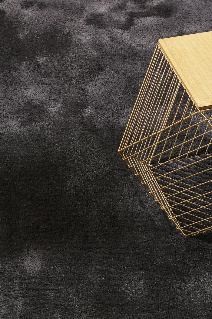 Hochflor-Teppich im unifarbenen Design, MEDIUM GREY, detail image number 1