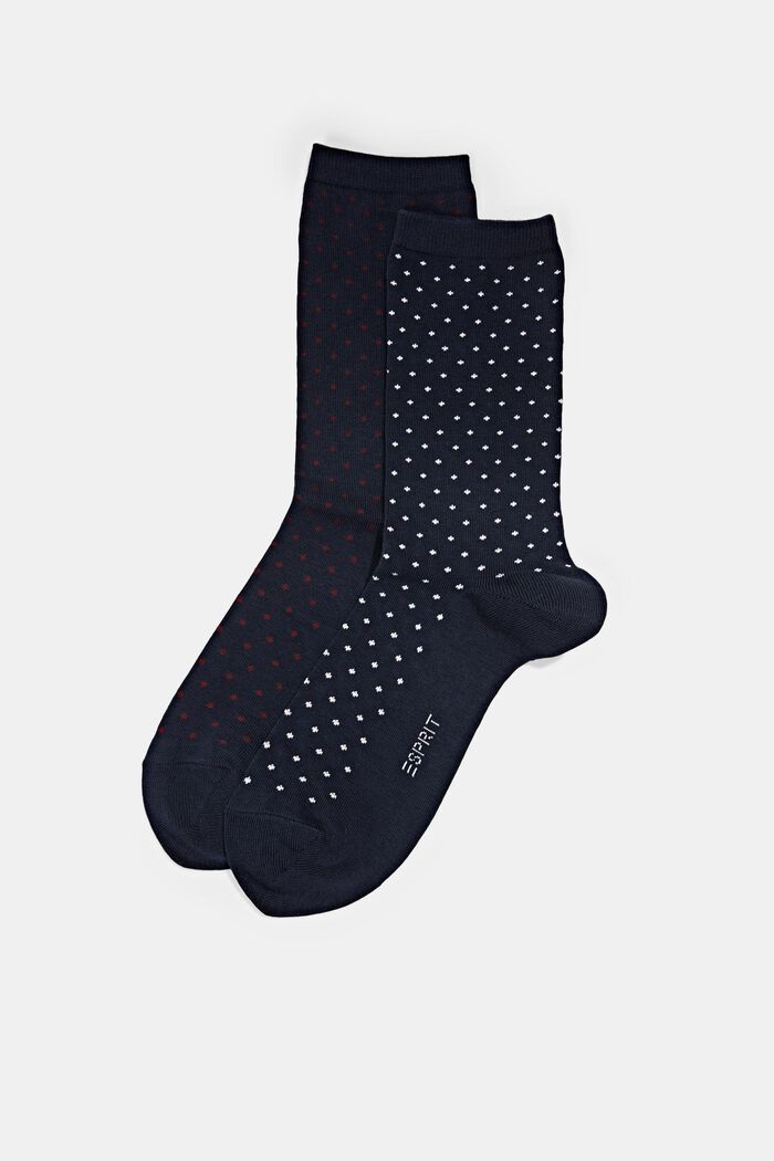 2er-Set Socken mit Polka Dots, Bio-Baumwolle, MARINE, detail image number 0