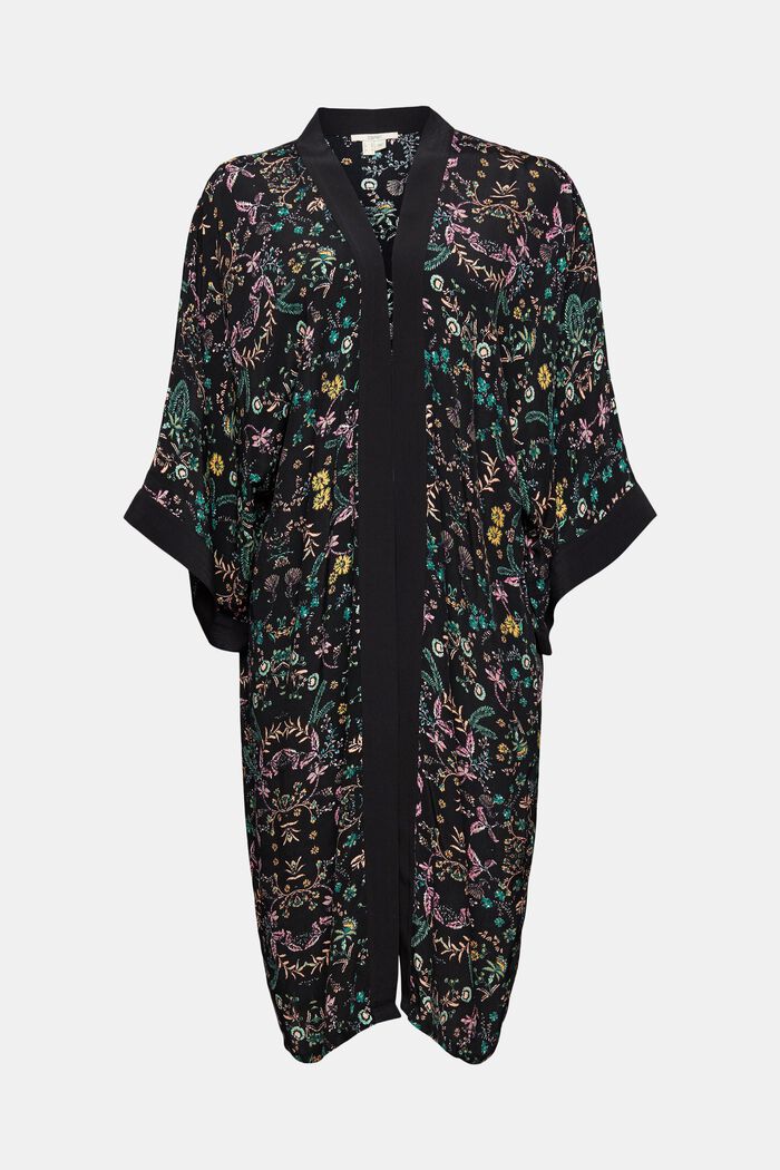 Kimono mit floralem Print, LENZING™ ECOVERO™, BLACK, detail image number 0
