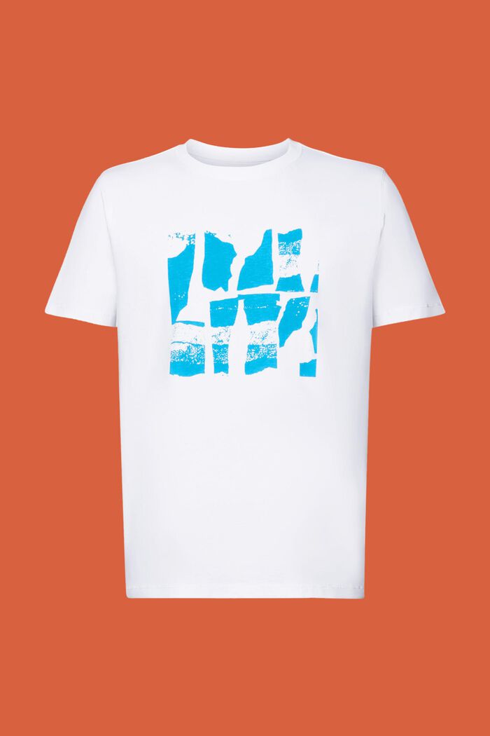T-Shirt mit Frontprint, 100% Baumwolle, WHITE, detail image number 7