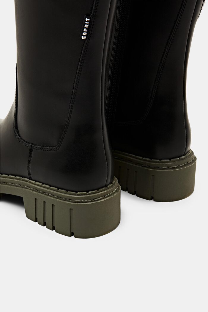 Vegan: Plateau-Boots aus Fake-Leather, BLACK, detail image number 2