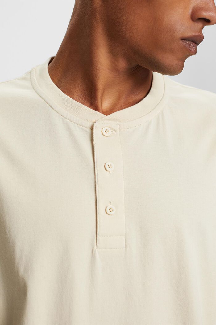 Henley-T-Shirt, 100 % Baumwolle, PASTEL GREY, detail image number 2