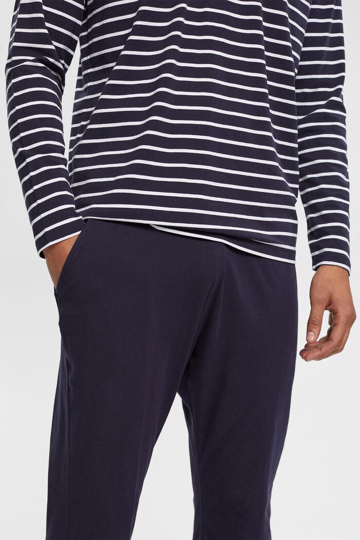 Langer Jersey-Pyjama, NAVY, detail image number 2