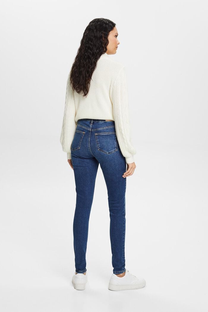 High-Rise-Stretchjeans in Skinny Fit, BLUE MEDIUM WASHED, detail image number 3