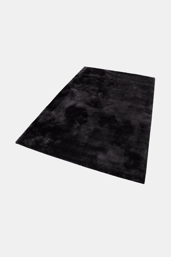 Hochflor-Teppich im unifarbenen Design, BLACK, detail image number 2