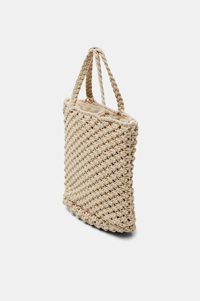 Mini Tote Bag aus 100 % gehäkelter Baumwolle, OFF WHITE, detail image number 2