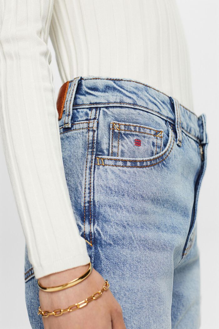 Retro-Jeans mit schmaler Passform und hohem Bund, BLUE BLEACHED, detail image number 2