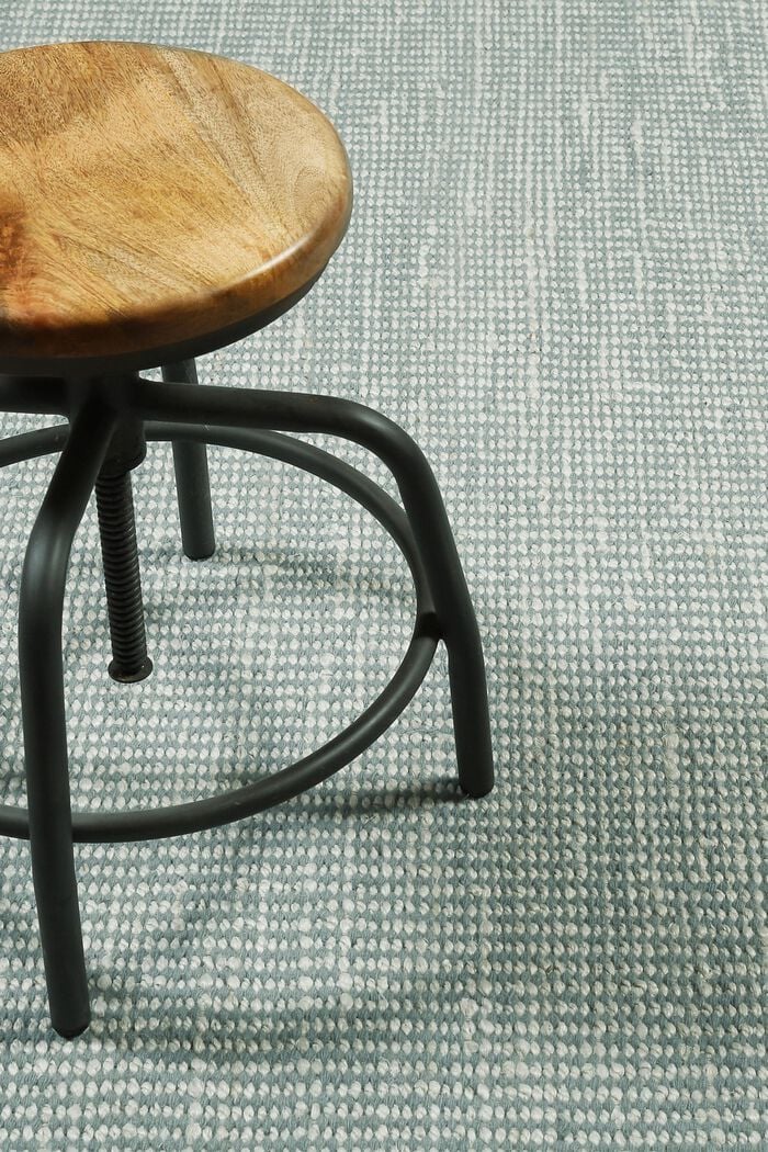 Handgewebter Teppich aus Woll-Mix, AQUA GREEN, detail image number 1