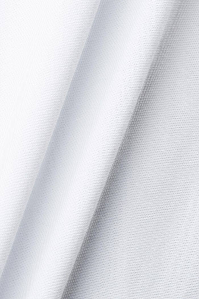 Poloshirt aus Baumwoll-Piqué mit Streifenkragen, WHITE, detail image number 5