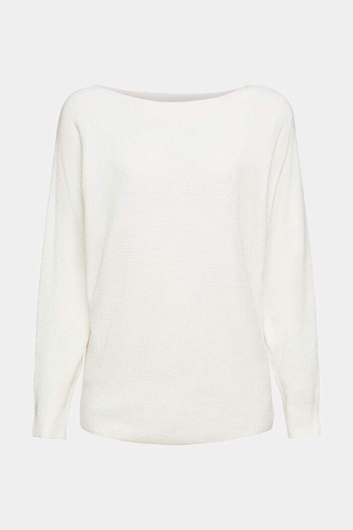 U-Boot-Pullover aus Organic Cotton/TENCEL™, OFF WHITE, overview