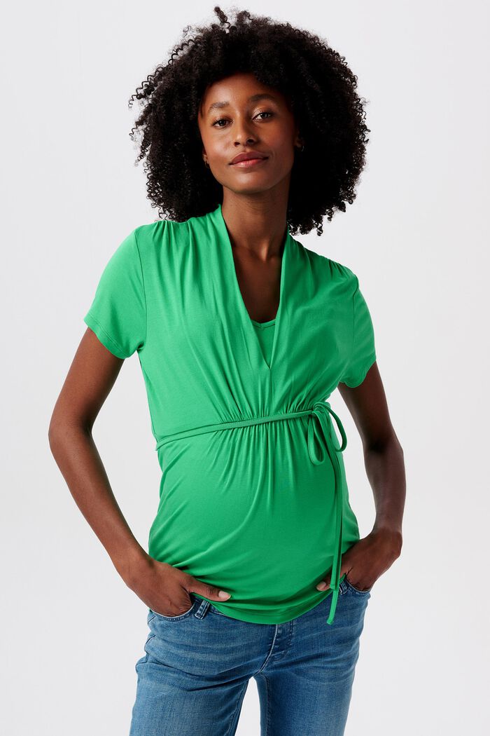 MATERNITY T-Shirt mit V-Neck und Stillfunktion, BRIGHT GREEN, detail image number 0