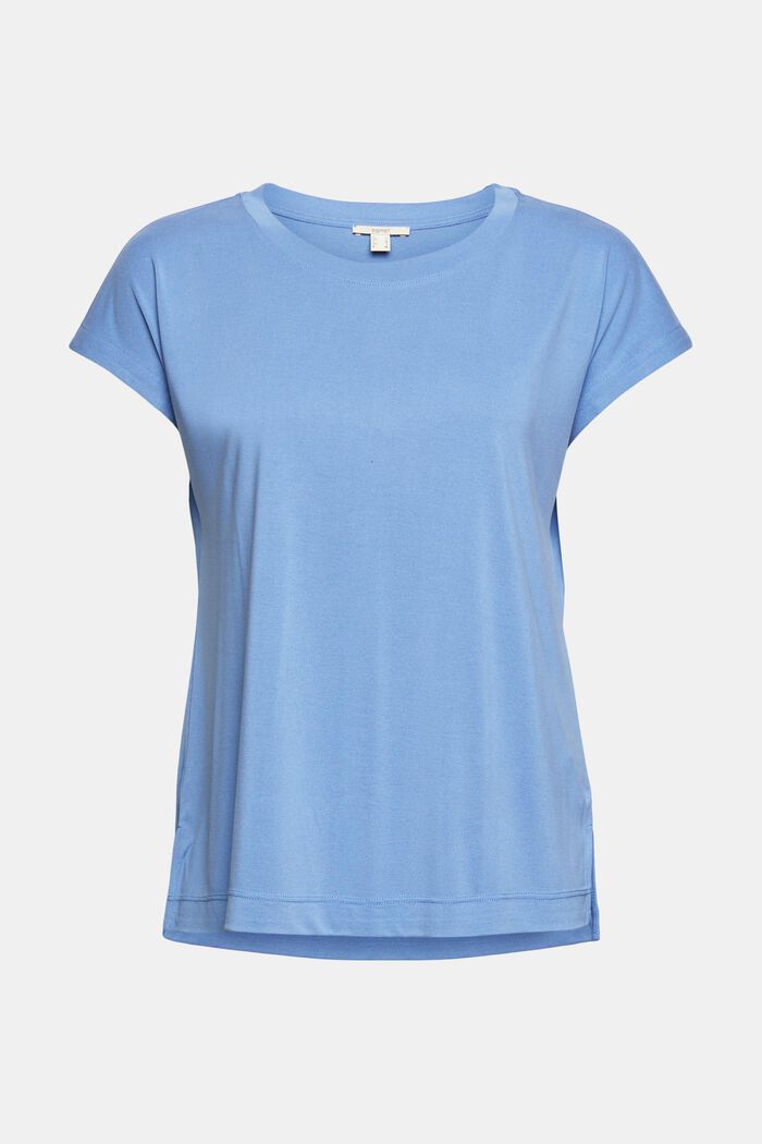 Unifarbenes T-Shirt, LIGHT BLUE LAVENDER, overview