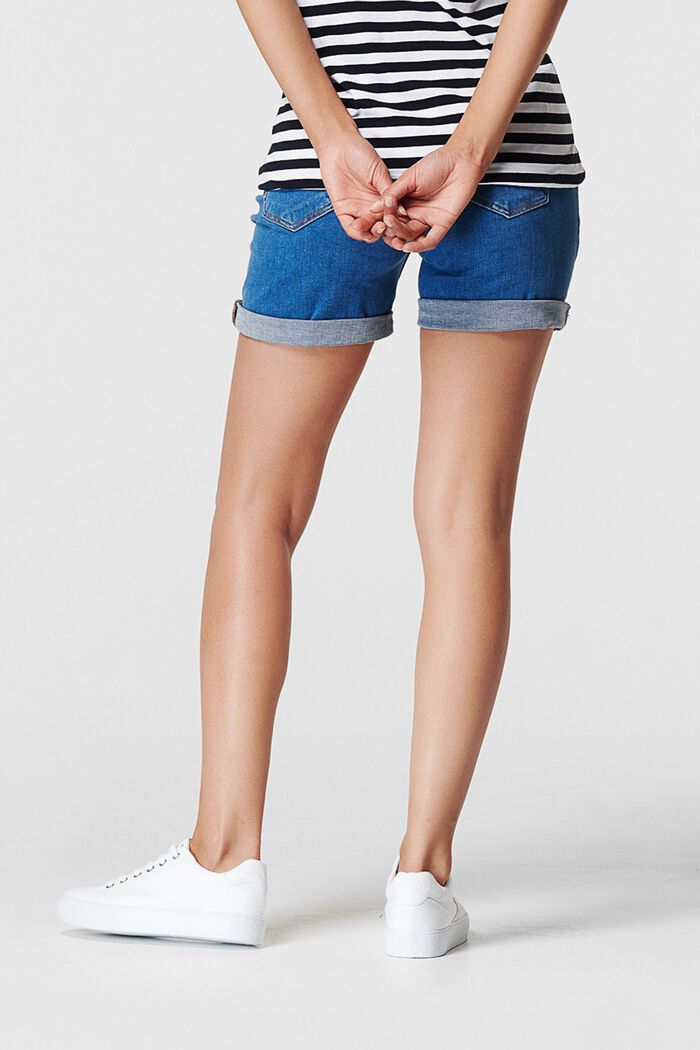 Jeans-Shorts mit Überbauchbund, MEDIUM WASHED, detail image number 1