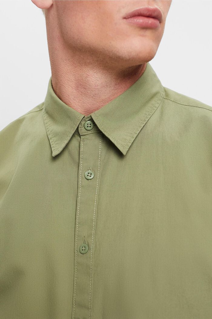 Kurzärmeliges Hemd aus nachhaltiger Baumwolle, LIGHT KHAKI, detail image number 2