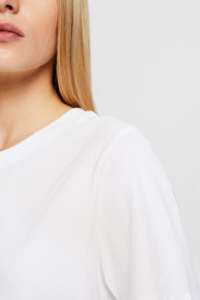 Unifarbenes T-Shirt, WHITE, detail image number 0