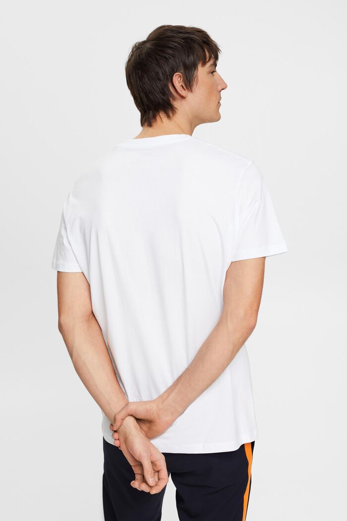 T-Shirt mit Logo-Applikation, Bio-Baumwolle, WHITE, detail image number 3