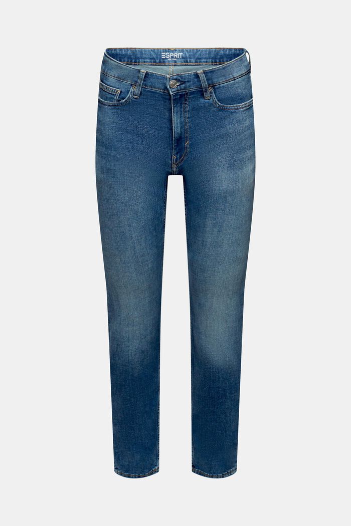 Jeans mit schmaler Passform und mittelhohem Bund, BLUE MEDIUM WASHED, detail image number 6