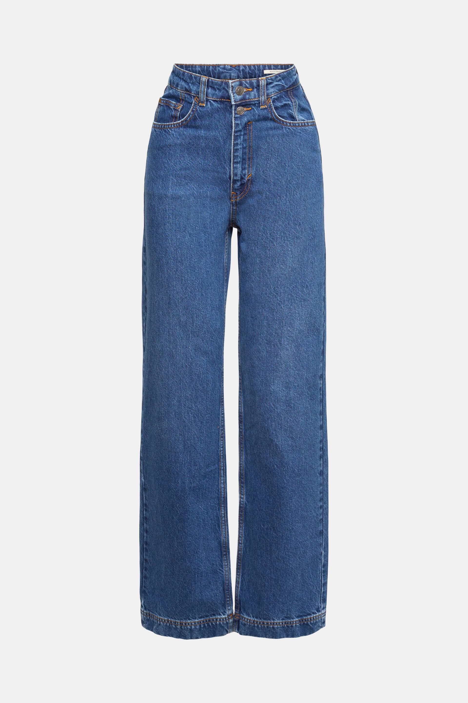 Loewe Denim High-Rise Jeans mit weitem Bein in Blau Damen Bekleidung Jeans Ausgestellte Jeans 