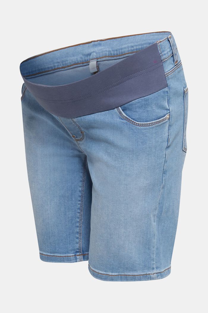 Denim-Shorts mit Unterbauchbund, LIGHT WASHED BLUE, detail image number 0