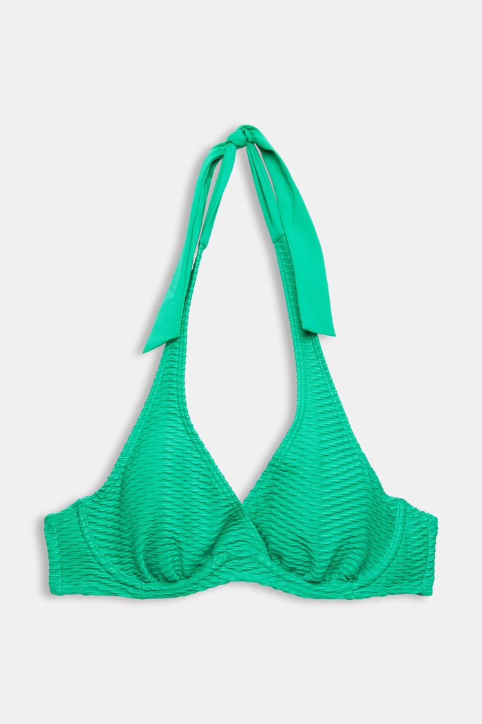 Recycelt: Strukturiertes Bügel-Bikinitop, GREEN, detail image number 4