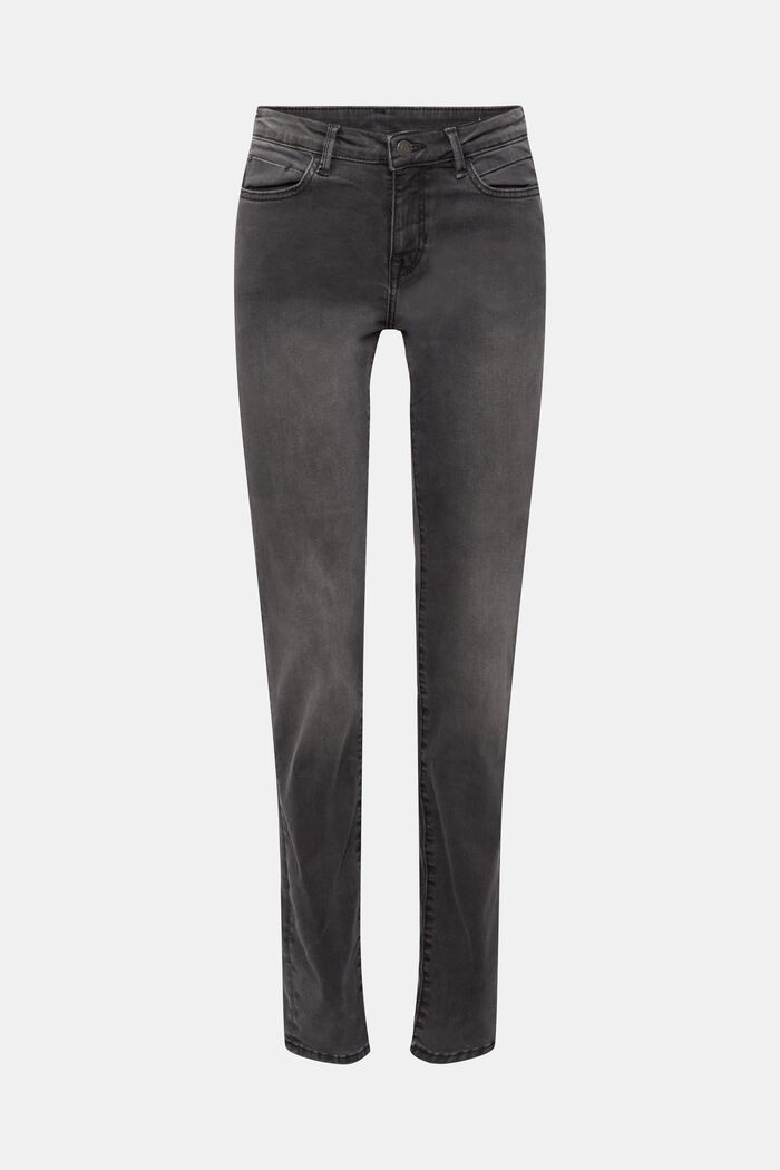 Schmale Jeans mit mittlerer Bundhöhe, GREY DARK WASHED, detail image number 6