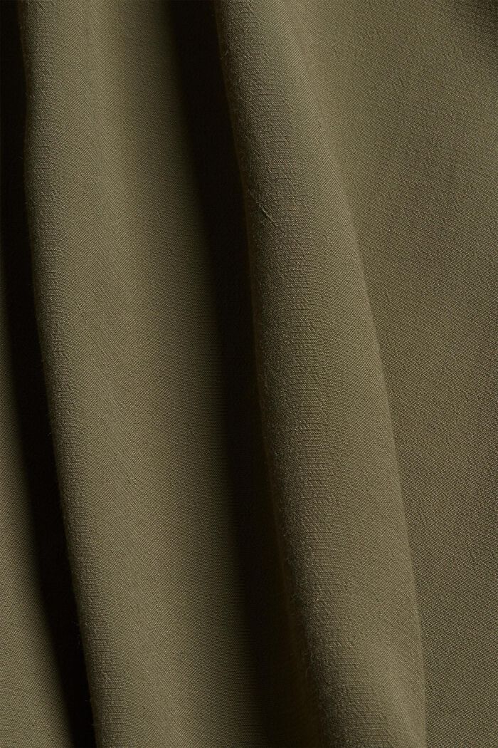 Bluse mit breiten Manschetten, LENZING™ ECOVERO™, DARK KHAKI, detail image number 4