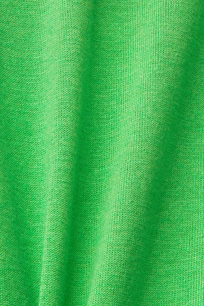 Pullover mit verkürzten Ärmeln und Leinenanteil, GREEN, detail image number 5