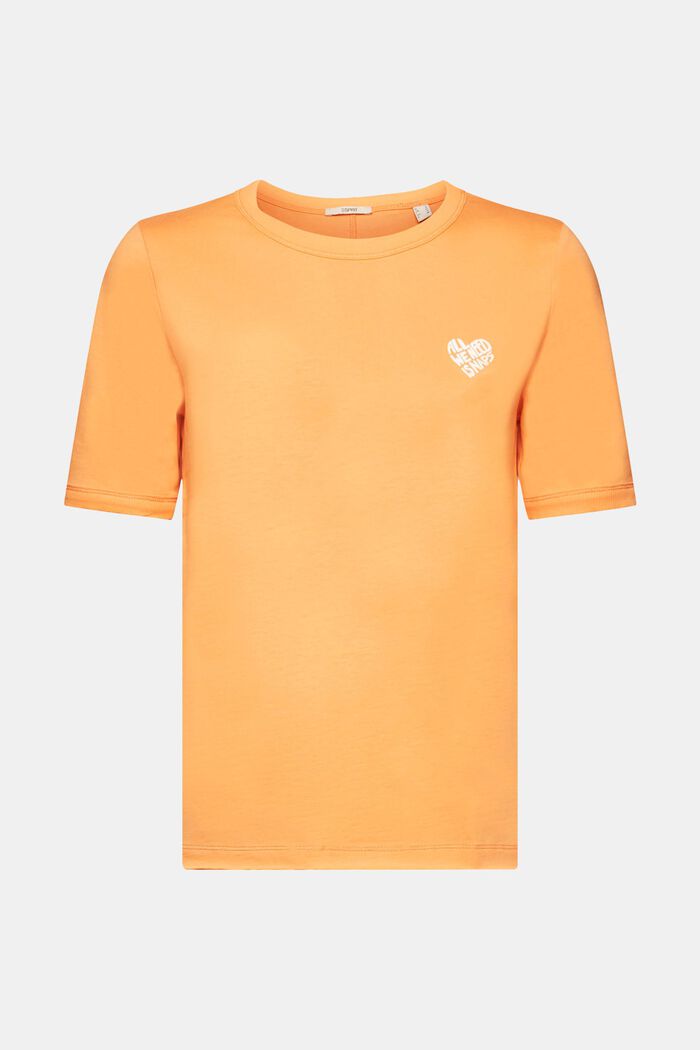 Baumwoll-T-Shirt mit herzförmigem Logo, GOLDEN ORANGE, detail image number 7
