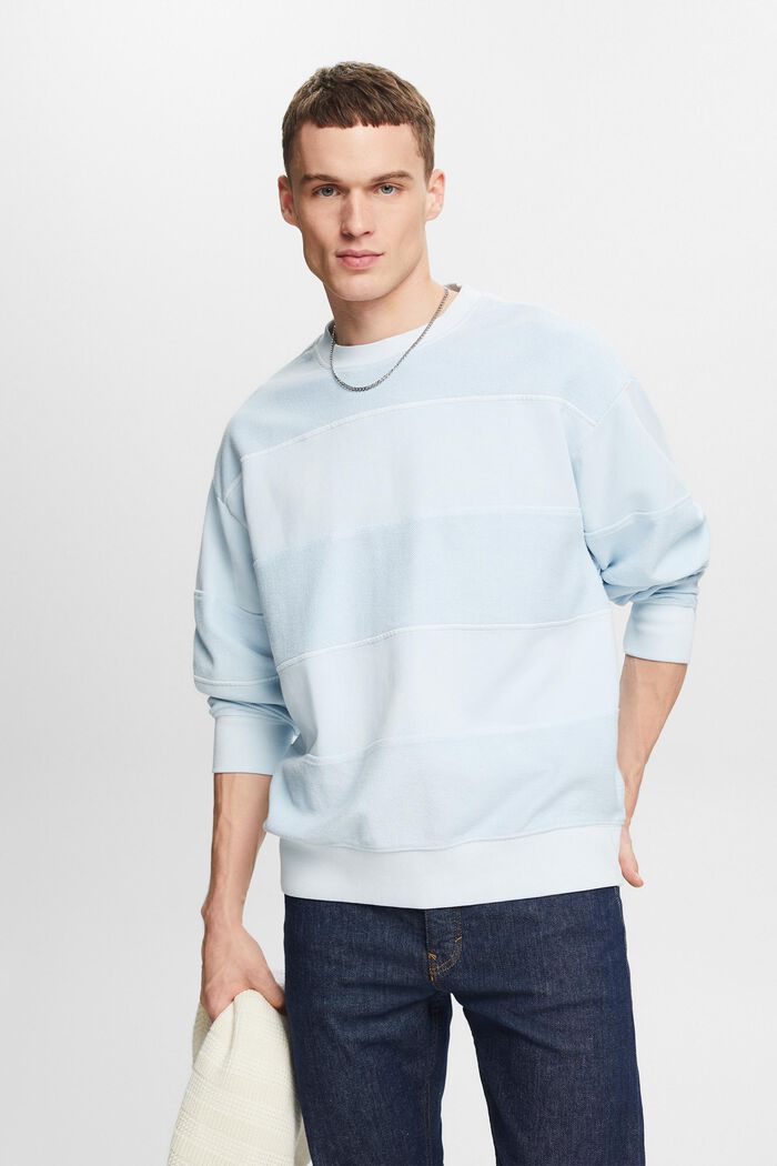 Strukturiertes Sweatshirt aus Bio-Baumwolle, LIGHT BLUE, detail image number 4