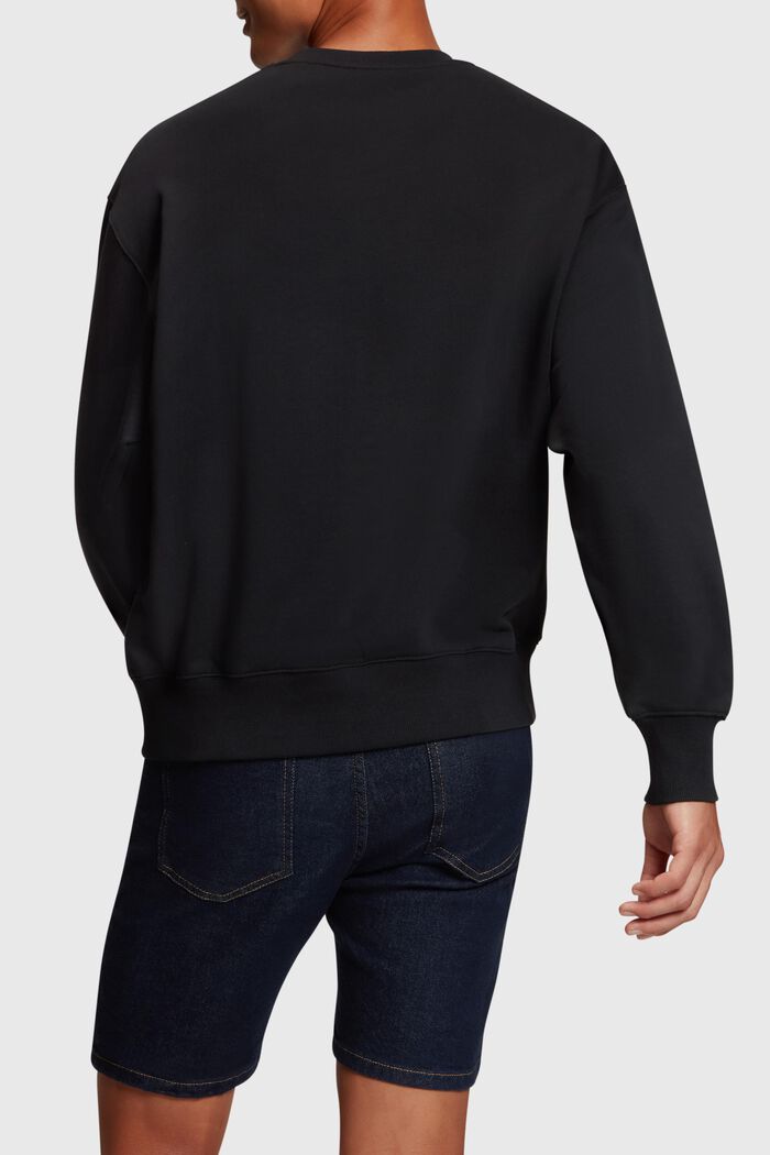 Sweatshirt mit Logo-Aufnäher mit Nieten, BLACK, detail image number 1