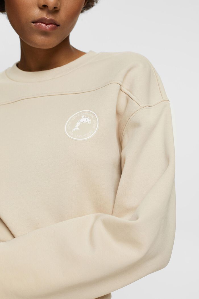 Recycelt: Cropped Sweatshirt, LIGHT TAUPE, detail image number 2