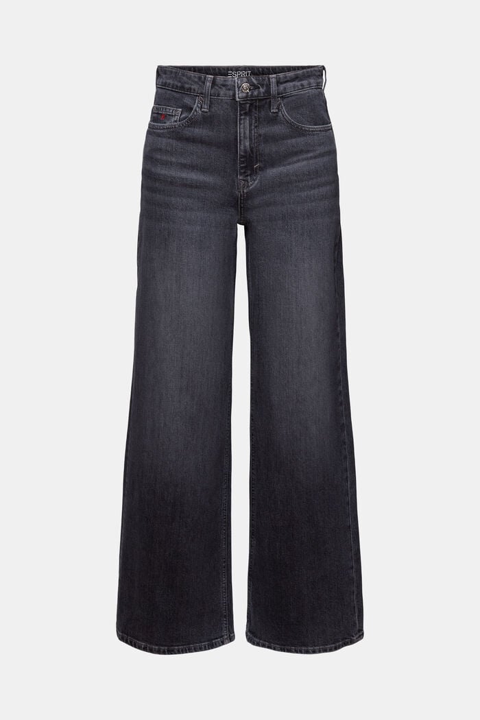 Jeans mit hohem Bund und geradem Bein, BLACK MEDIUM WASHED, detail image number 7