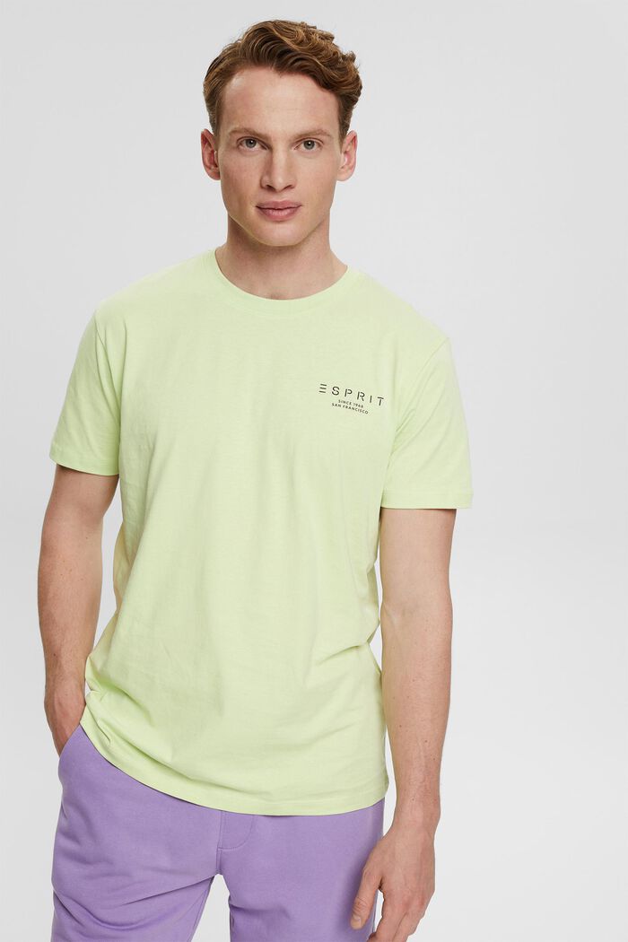Jersey-T-Shirt mit Logo-Print, LIGHT GREEN, detail image number 0