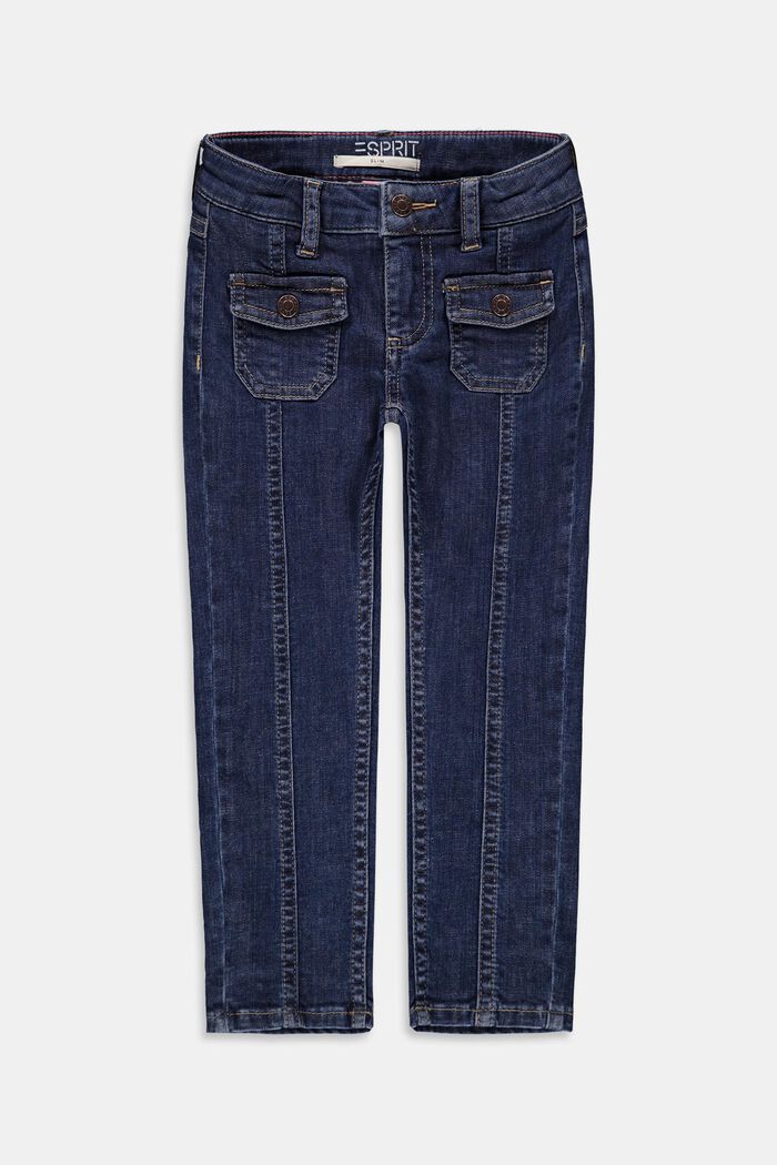 Jeans mit aufgesetzten Taschen, Verstellbund