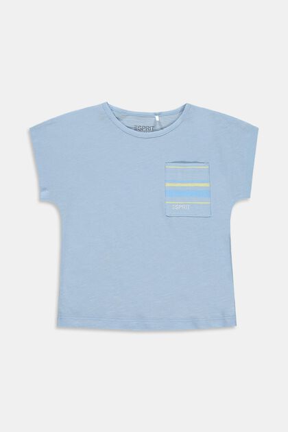 T-Shirt mit Brusttasche, 100% Baumwolle, BLUE LAVENDER, overview
