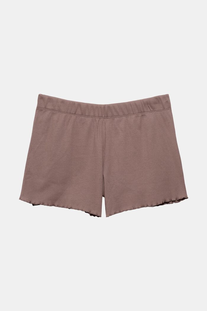 Gerippte Shorts aus Baumwolle, TAUPE, detail image number 4