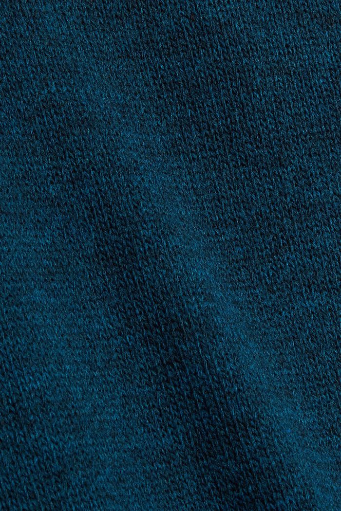 Mit Alpaka: offener Cardigan mit Taschen, PETROL BLUE, detail image number 4