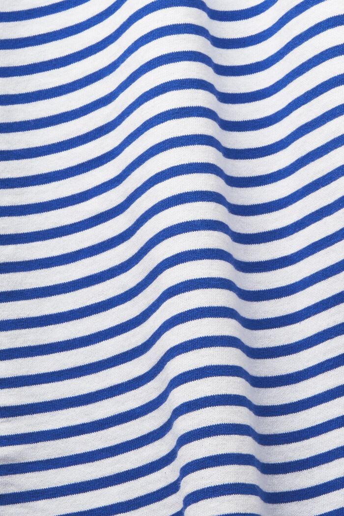 Gestreiftes T-Shirt aus Baumwolljersey, BRIGHT BLUE, detail image number 4