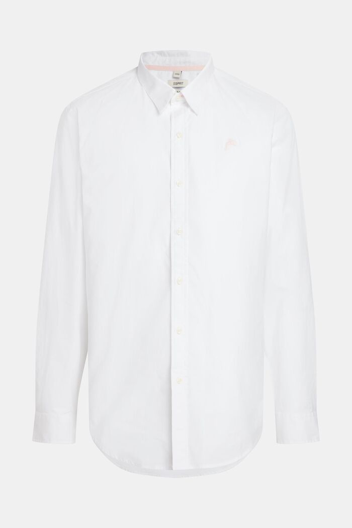 Slim-Fit-Hemd aus Popeline mit Delfin-Aufnäher, WHITE, detail image number 1