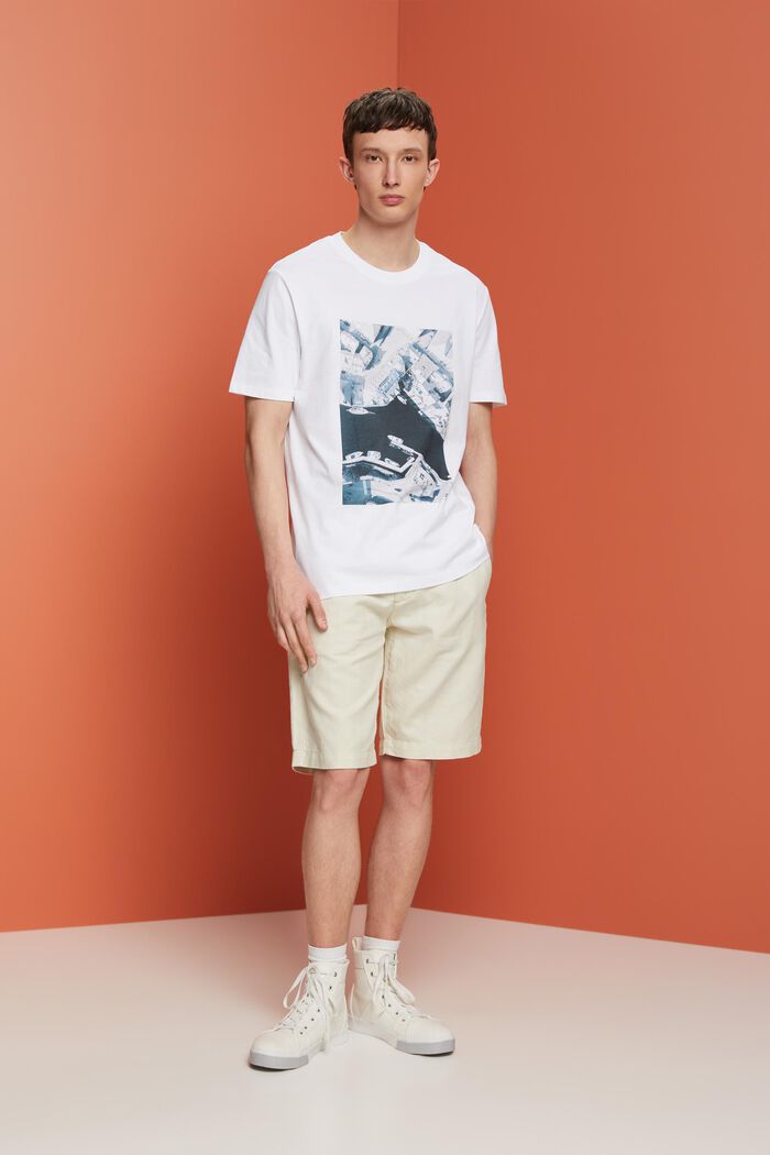 Bedrucktes Jersey-T-Shirt, 100 % Baumwolle, WHITE, detail image number 4