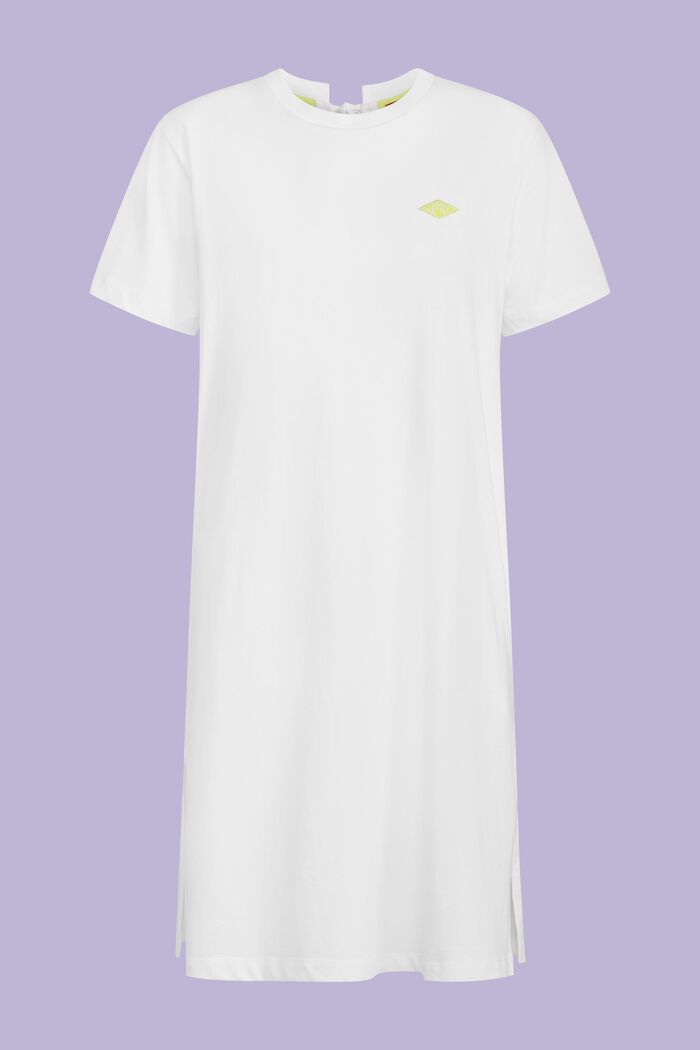 Kleid aus Baumwolljersey mit Stickerei, WHITE, detail image number 5