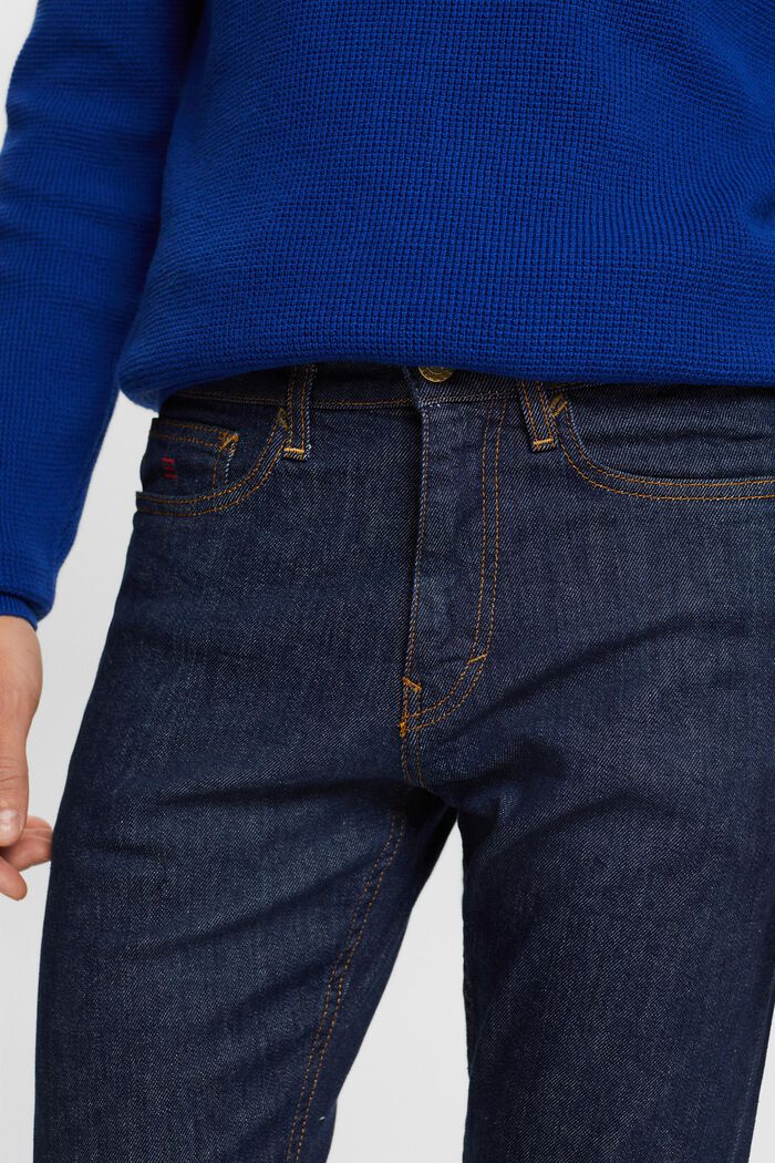 Schmale Selvedge-Jeans mit mittelhohem Bund, BLUE RINSE, detail image number 4