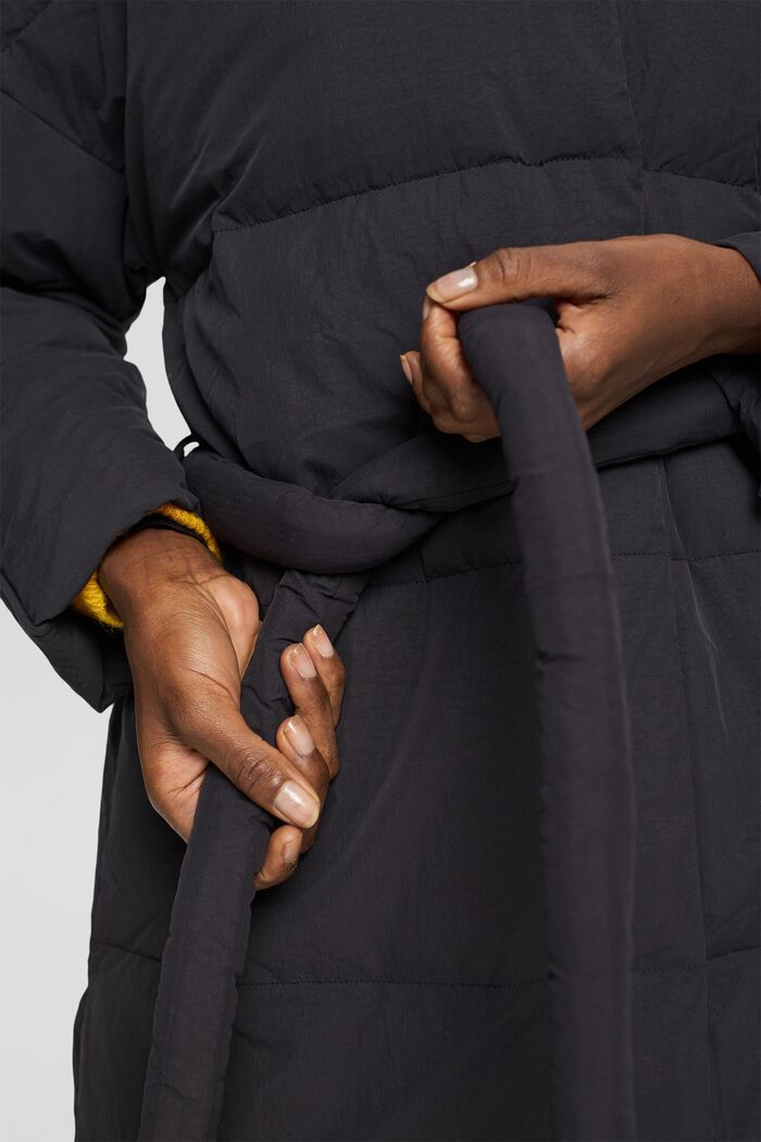 Puffer Coat in Longform, BLACK, detail image number 2