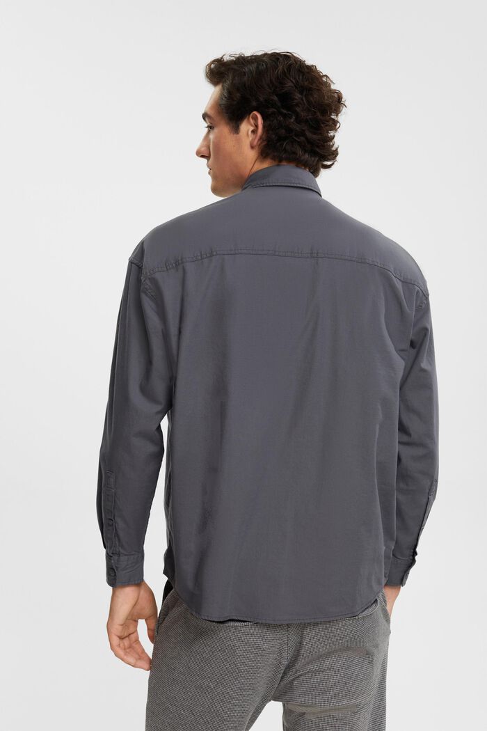 Nachhaltiges Baumwollhemd im Oversize-Look, DARK GREY, detail image number 3