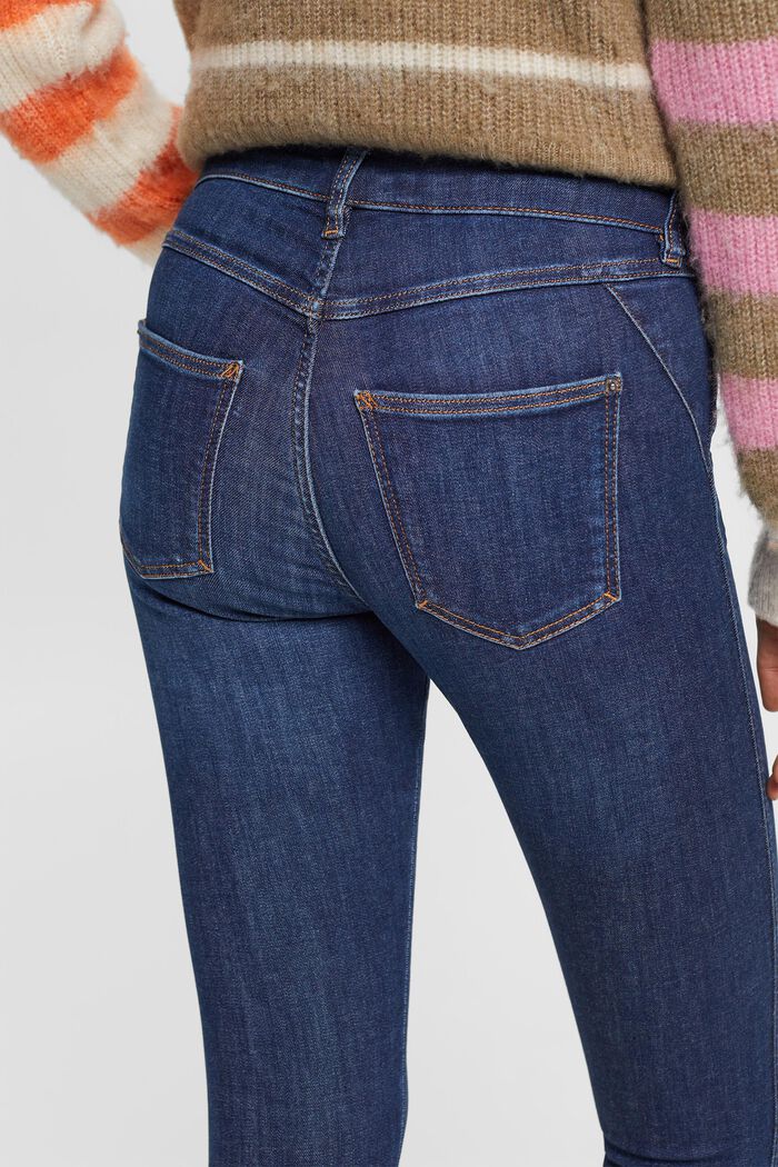 Stretchige High-Rise-Jeans im Skinny Fit, BLUE DARK WASHED, detail image number 4