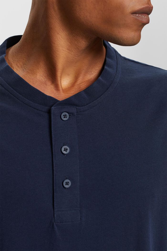 Henley-T-Shirt, 100 % Baumwolle, NAVY, detail image number 2